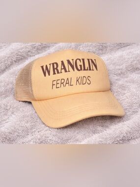 Wranglin Feral Kids Peach Truckers Cap